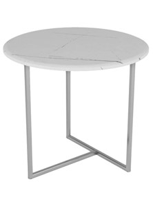 Круглый столик Альбано (белый мрамор-хром) в Самаре - предосмотр