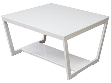 Квадратный столик BeautyStyle - 1, (белый глянец-стекло белое) в Самаре