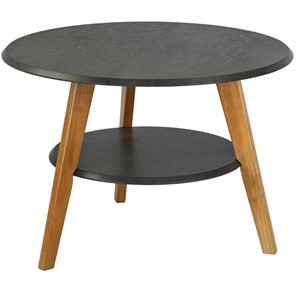 Столик круглый Мебелик BeautyStyle 17 (серый бетон-бук) в Самаре