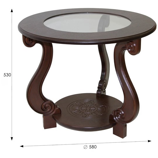 Журнальный круглый стол Грация С (Темно-коричневый) в Самаре - изображение 1