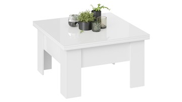 Квадратный столик Glance тип 1 (Белый/Стекло белый глянец) в Самаре