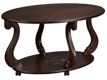 Овальный столик Овация-М на колесах (темно-коричневый) в Самаре