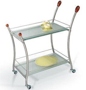 Стол сервировочный Поло, металлик/прозрачное стекло в Самаре
