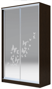 Шкаф 2200х1200х620 два зеркала, "Бабочки" ХИТ 22-12/2-66-05 Венге Аруба в Самаре