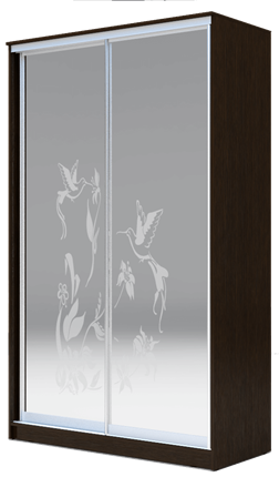 Шкаф-купе 2-х створчатый 2400х1500х420 два зеркала, "Колибри" ХИТ 24-4-15-66-03 Венге Аруба в Самаре - изображение