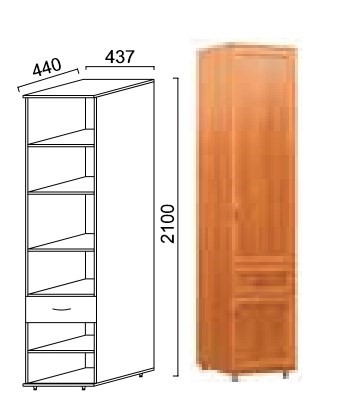 Шкаф распашной Александра-1, ПР-4, шимо светлый, МДФ с кожзамом в Самаре - изображение