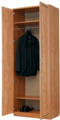 Шкаф двухдверный 100 со штангой, цвет Дуб Сонома в Тольятти - изображение 1