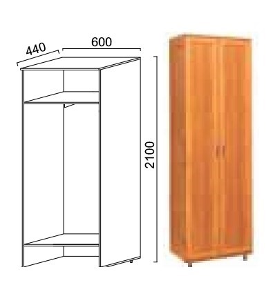 Шкаф двухдверный Александра-1, ПР-2, шимо светлый, МДФ с кожзамом в Самаре - изображение