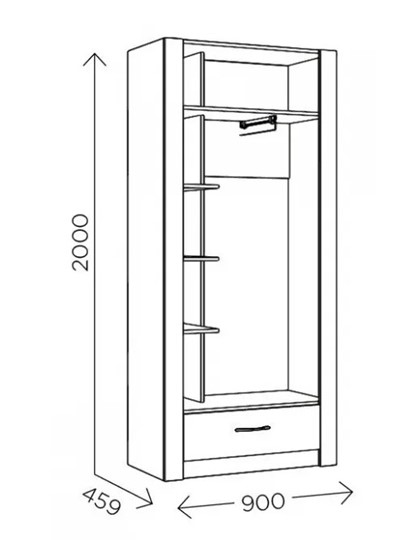 Шкаф гардеробный Ева 5 М1 дуб ирландский/белый матовый в Тольятти - изображение 2