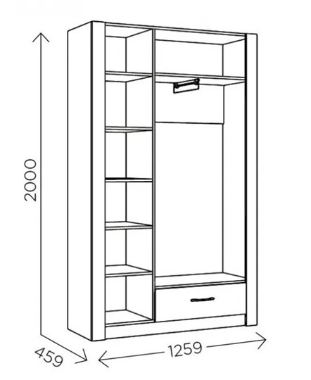 Шкаф гардеробный Ева 5 М2 дуб ирландский/белый матовый в Сызрани - изображение 2