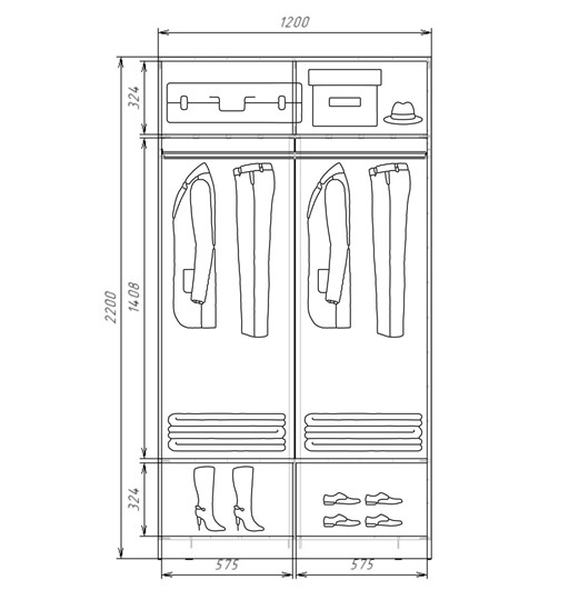 Шкаф 2-х дверный Хит-22-12/2-22 с цветным стеклом, белое №10, Графит в Самаре - изображение 2