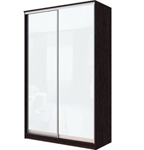 Шкаф 2-х дверный Хит-22-14-22 с цветным стеклом, белое №10, Венге в Самаре