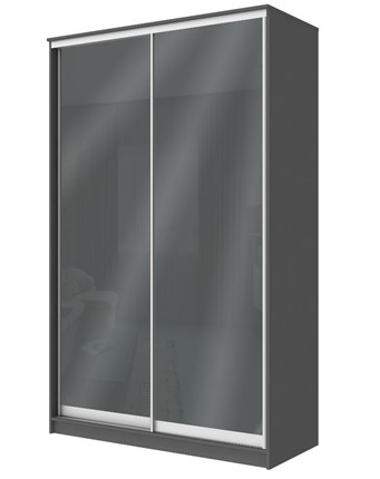 Шкаф-купе Хит-22-4-12/2-22 с цветным стеклом, темно-серый 073, Графит в Самаре - изображение