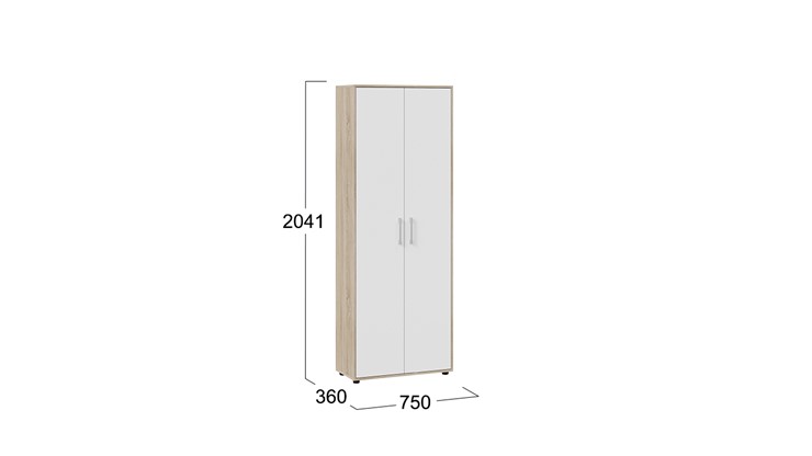 Шкаф двухдверный Витра тип 1 (Дуб сонома/Белый ясень) в Самаре - изображение 4