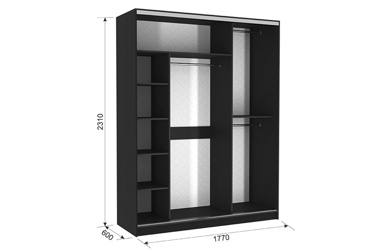 Шкаф трехдверный Бассо 2-600, дуб сонома/белый в Самаре - изображение 2