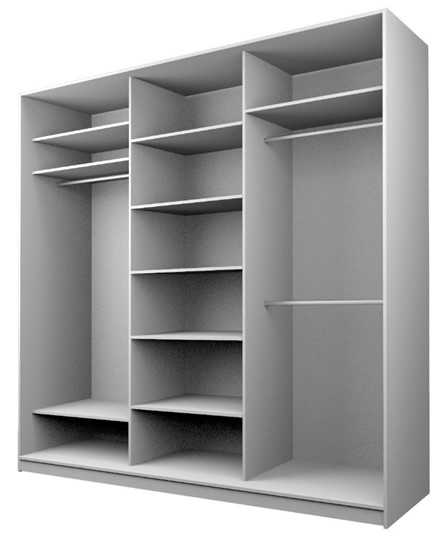 Шкаф 3-х створчатый MAX МШ-25-6-24-999, Профиль Черный/Цвет Белый/Oraclal Черный в Самаре - изображение 1