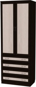 Шкаф двухстворчатый 103 со штангой, цвет Венге в Тольятти - изображение