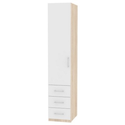 Шкаф одностворчатый Риал (H17) 230х45х45 ручка рейлинг, Белый/ДСС в Самаре - изображение
