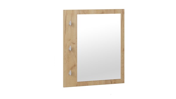 Вешалка для одежды с крючками и зеркалом Ханна (Дуб Крафт золотой, Белый Ясень) в Самаре - изображение