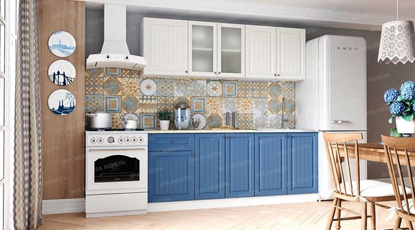 Гарнитур на кухню Хозяюшка Магнолия-деним 2,0 м МДФ в Сызрани - изображение