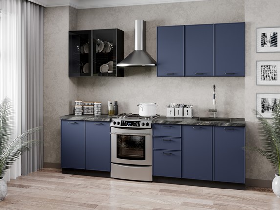 Кухня 2600 Индиго, Черный/Темно-синий в Самаре - изображение