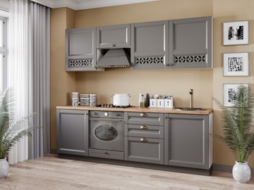 Модульный кухонный гарнитур Амели-3 2400, Белый/Оникс серый в Самаре - предосмотр