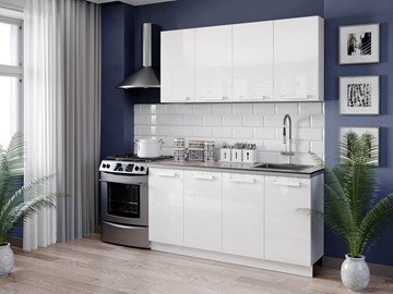 Кухонный гарнитур Герда 2200 (Белый/Белый глянец) в Самаре - предосмотр