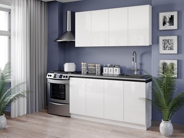 Модульный кухонный гарнитур Шервуд 2200 (Белый/Белый глянец) в Самаре