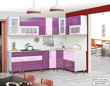 Модульная кухня Мыло 224 2600х1600, цвет Фиолет/Пастель фиолет в Тольятти