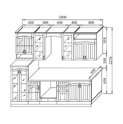 Модульный кухонный гарнитур Кантри 2800 в Тольятти - изображение 1