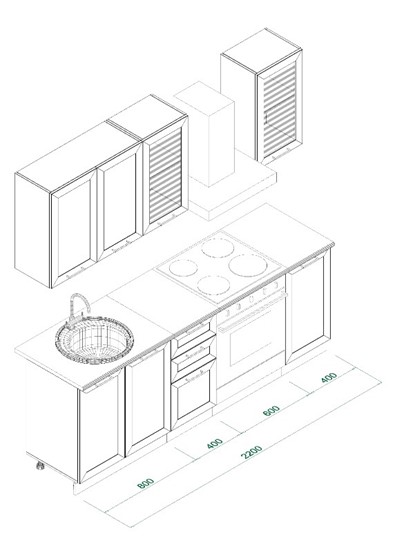Гарнитур кухонный МК РИВЬЕРА Комплект №7 2,2м ПВХ Белый в Тольятти - изображение 7