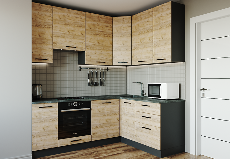 Кухонный угловой гарнитур Крафт-2200х1600 в Самаре - изображение