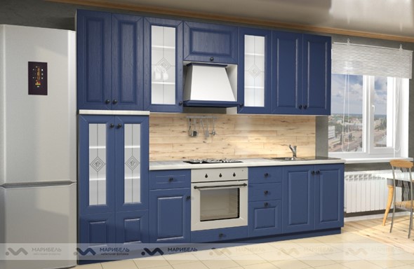 Кухонный гарнитур Вена 2800, цвет Синий в Самаре - изображение