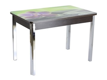Кухонный стол раздвижной Айсберг-01 СТФ, венге/фотопечать камни/44 прямые металл хром в Самаре