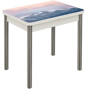 Обеденный раздвижной стол Бари хром №6 (Exclusive h181/белый) в Самаре - предосмотр