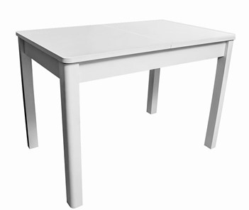 Обеденный раздвижной стол Айсберг-07 СТ1, белое ЛДСП/стекло белое/прямые массив белый в Самаре - предосмотр