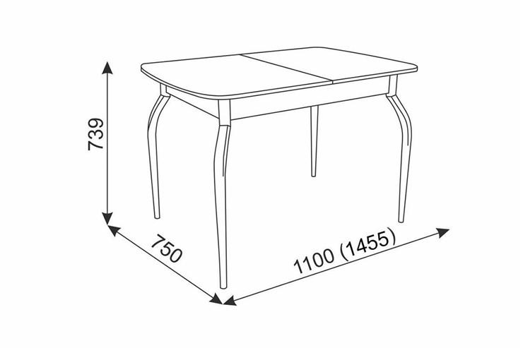 Кухонный стол раскладной Танго, белый/геометрия в Самаре - изображение 2