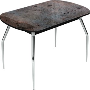 Кухонный раскладной стол Ривьера исп.2 хром №5 (Exclusive h001/черный) в Самаре