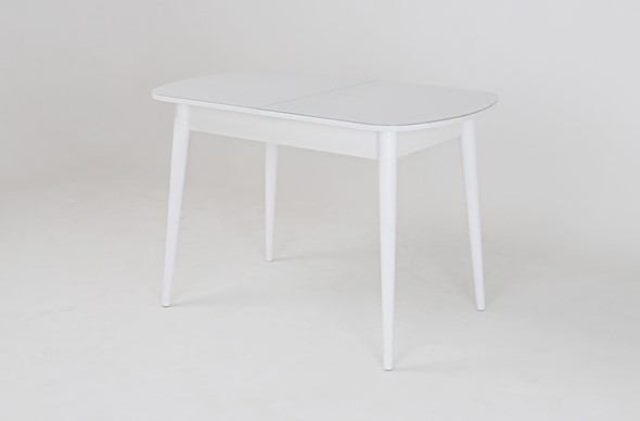 Кухонный раскладной стол Хоста, опоры массив цилиндрический, Белый в Самаре - изображение