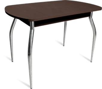 Кухонный обеденный стол ПГ-04 ЛДСП, венге ЛДСП/35 гнутые металл хром в Самаре