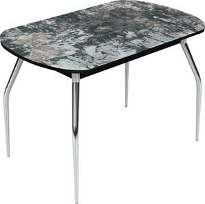 Обеденный раздвижной стол Ривьера исп.2 хром №5 (Exclusive h172/черный) в Самаре