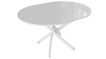 Раздвижной стол Diamond тип 3 (Белый муар/Белый глянец) в Тольятти - предосмотр 1