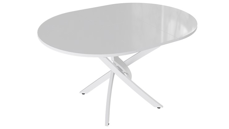 Раздвижной стол Diamond тип 3 (Белый муар/Белый глянец) в Тольятти - изображение 1