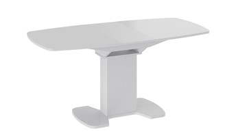 Обеденный раздвижной стол Портофино (СМ(ТД)-105.02.11(1)), цвет Белый глянец/Стекло белое в Самаре - предосмотр 1