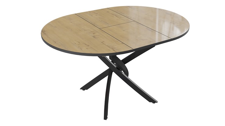 Кухонный стол раскладной Diamond тип 3 (Черный муар/Бунратти глянец) в Самаре - изображение 1