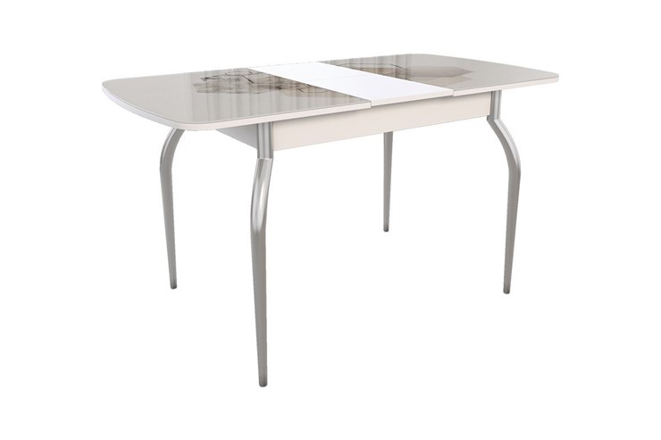 Кухонный стол раскладной Танго, белый/геометрия в Самаре - изображение 1
