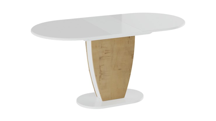Обеденный раздвижной стол Монреаль тип 1 (Белый глянец/Бунратти) в Тольятти - изображение 1
