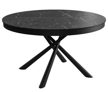 Обеденный стол DikLine KR120 мрамор черный Калаката/опоры черные в Самаре