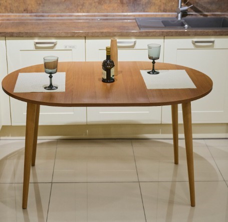 Кухонный стол круглый Орех Гварнери д. 90 см ЛДСП в Самаре - изображение 6