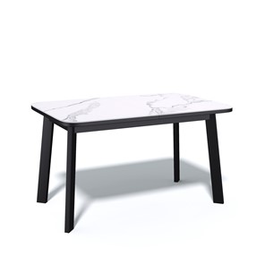 Кухонный раскладной стол AA1200 (черный/керамика мрамор белый) в Сызрани